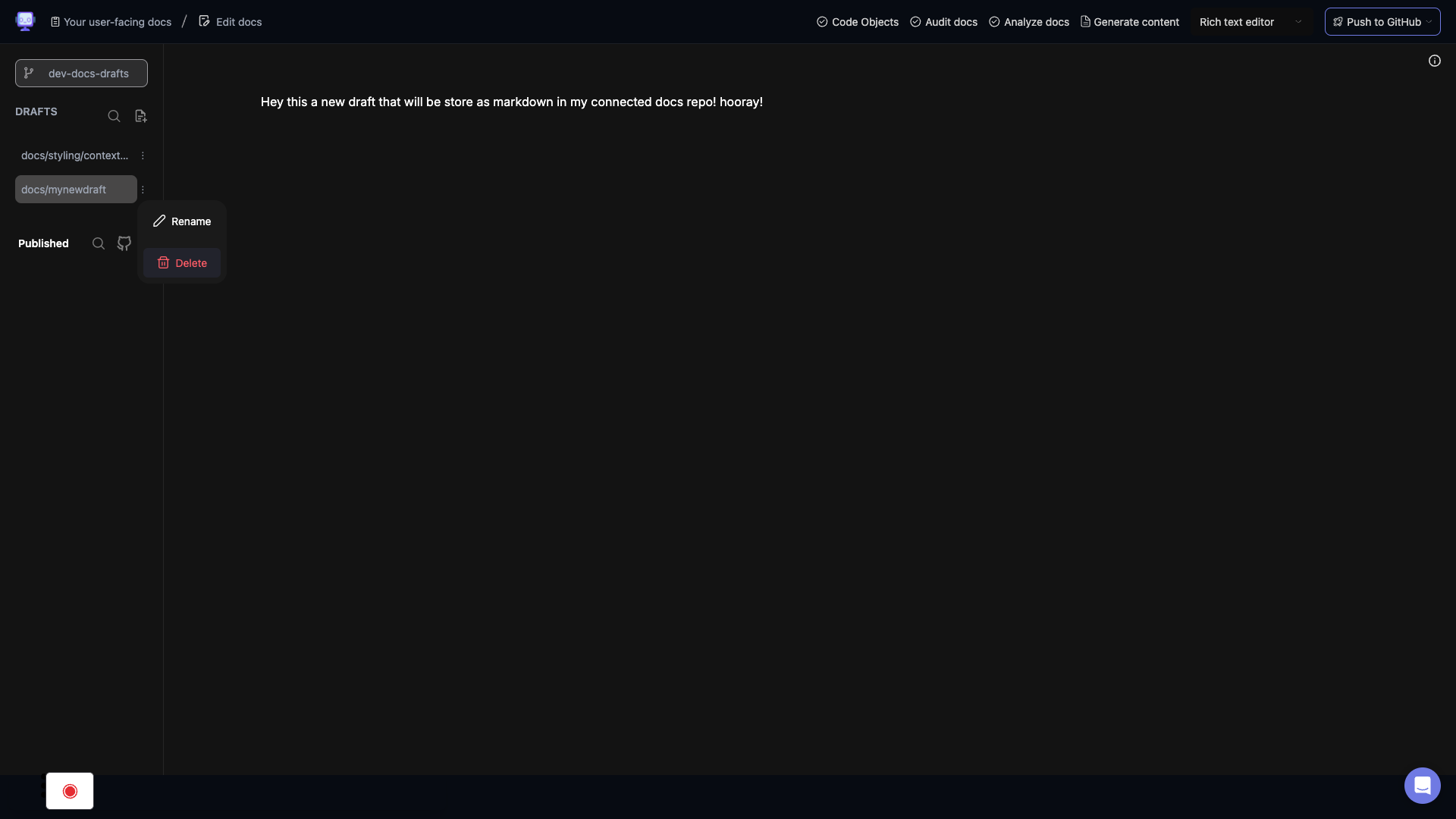 Step 3: Delete Draft