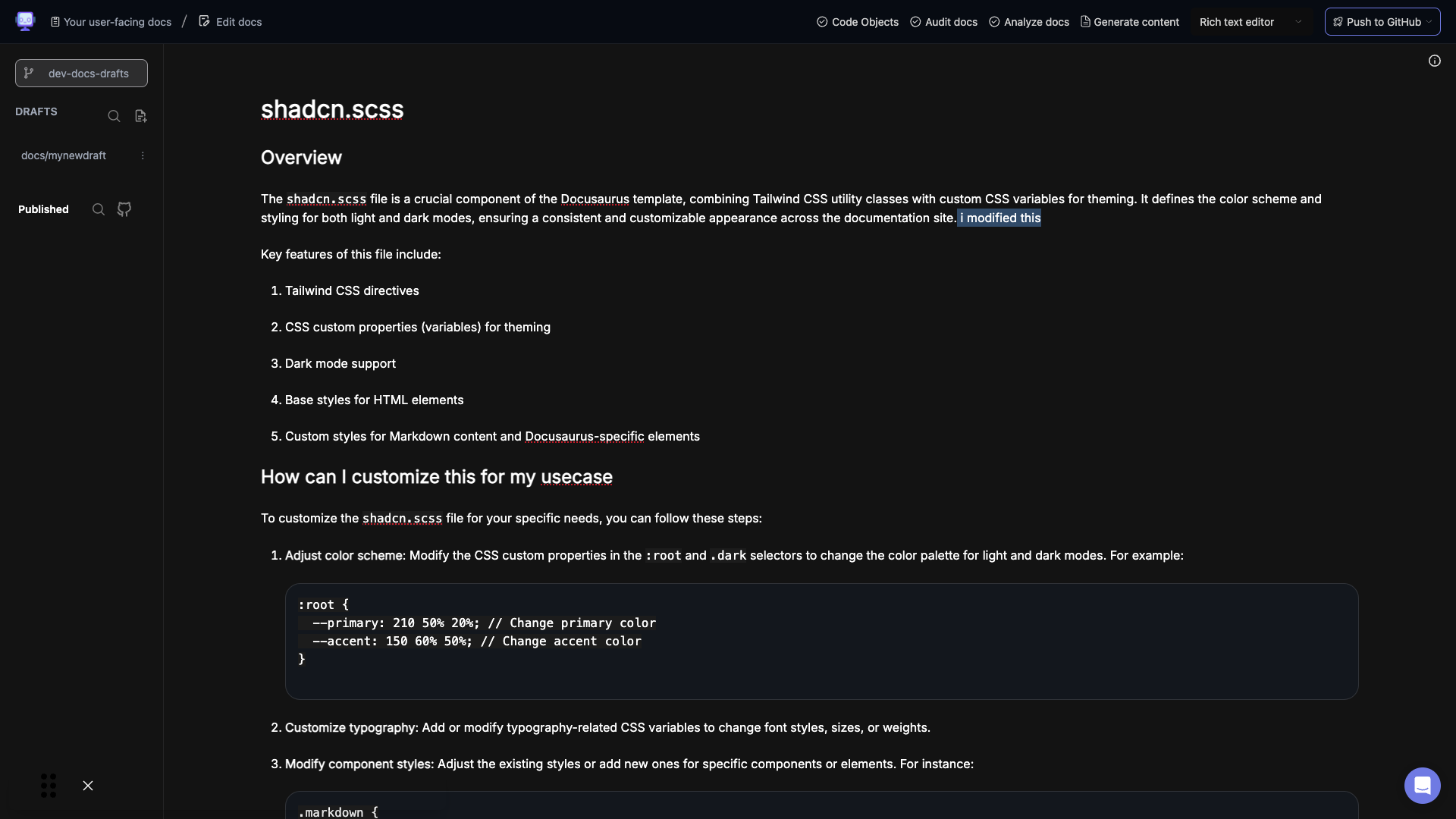 Step 2: Load Draft Content